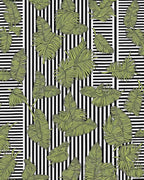Tropical Palm Leaf Striped Design Rug