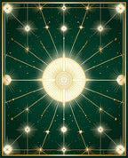 Celestial Sunburst Star Pattern Rug