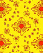 Retro Daisy Floral Pattern Rug