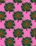 Pink Green Red Star Medallion Rug