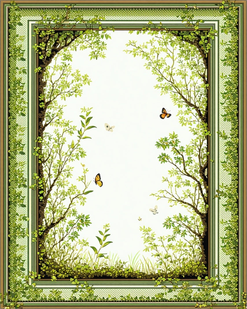 Garden Archway With Butterflies Rug