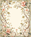 Delicate Floral Vine Botanical Rug