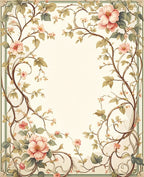 Delicate Floral Vine Botanical Rug