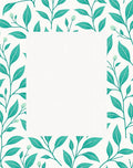 Teal Botanical Vines Border Rug