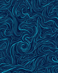 Deep Blue Swirling Lines Pattern Rug