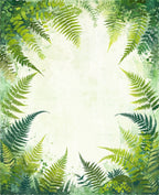 Lush Fern Forest Pattern Rug
