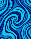 Azure Swirl Abstract Pattern Rug