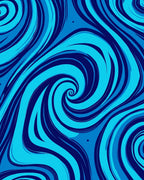 Azure Swirl Abstract Pattern Rug