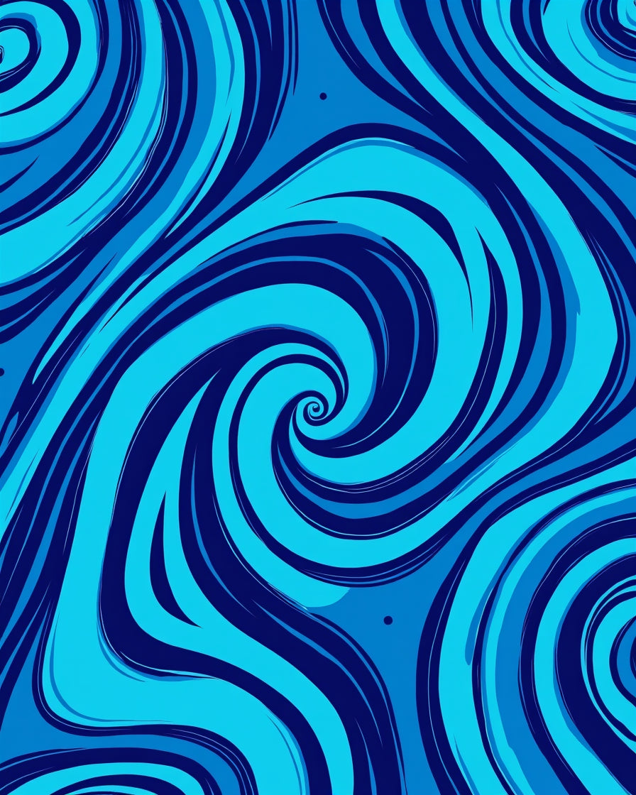 Azure Swirl Abstract Pattern Rug
