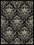 Ornate Floral Damask Pattern Rug