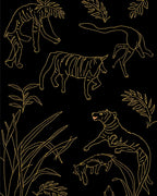 Golden Tiger Leaf Pattern Rug