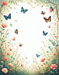 Whimsical Butterflies Wildflowers Garden Rug
