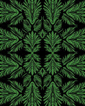 Emerald Green Tropical Leaf Symmetry Rug