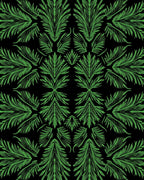 Emerald Green Tropical Leaf Symmetry Rug