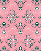 Art Nouveau Floral Scroll Pattern Rug