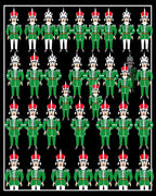 Green Soldiers Uniform Motif Repeat Rug