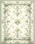 Delicate Floral Vine Swirl Pattern Rug