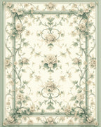 Delicate Floral Vine Swirl Pattern Rug