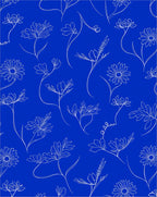 White Line Art Floral Pattern Rug