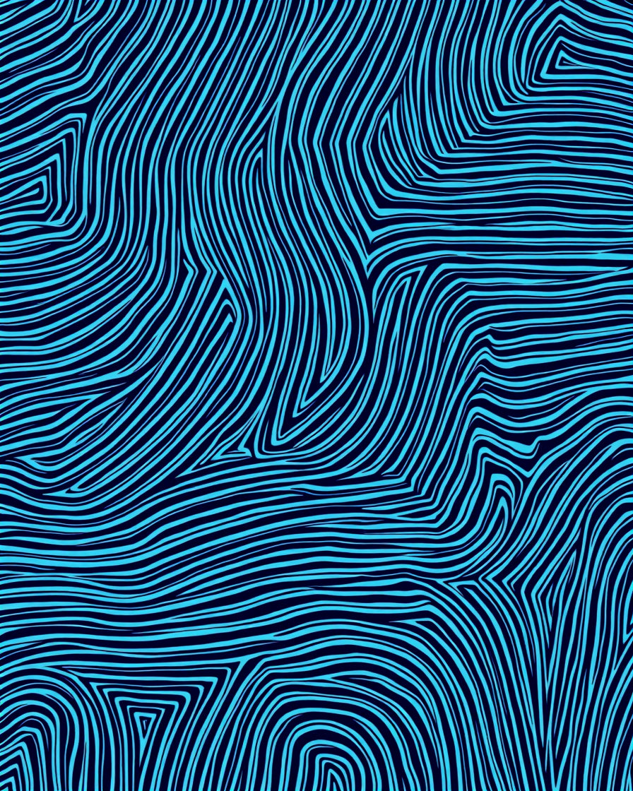 Abstract Blue Wavy Lines Pattern Rug