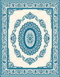 Ornate Floral Teal Motif Rug