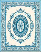 Ornate Floral Teal Motif Rug