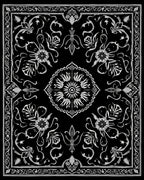 Elegant White Floral Mandala Pattern Rug