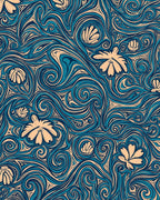 Abstract Floral Swirl Pattern Rug