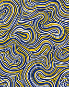 Bold Swirling Ink Style Pattern Rug