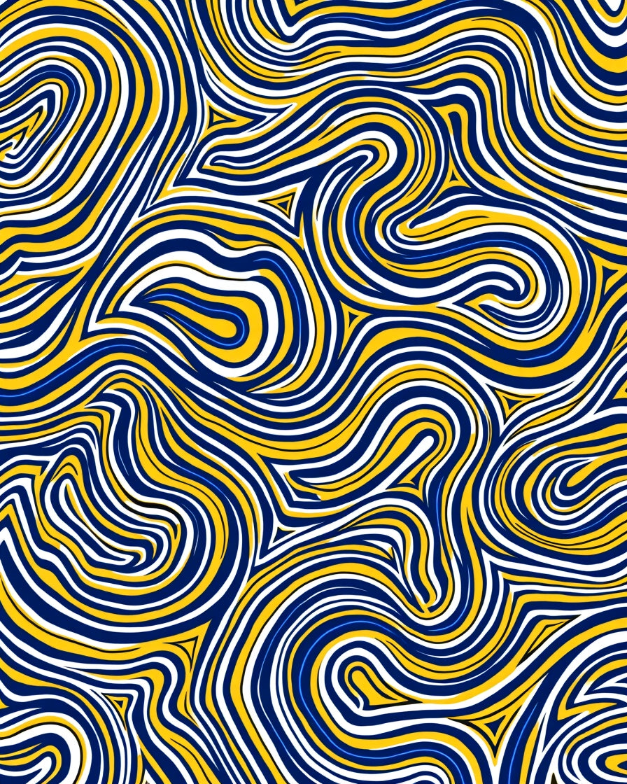 Bold Swirling Ink Style Pattern Rug