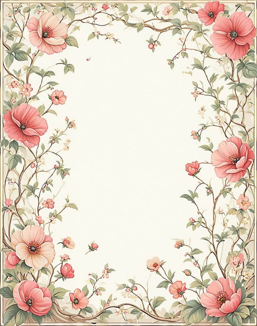 Vintage Floral Botanical Garden Design Rug