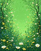 Whimsical Meadow Floral Pattern Rug