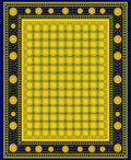 Bold Yellow Blue Geometric Circles Rug