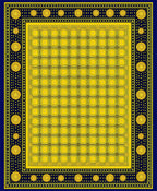 Bold Yellow Blue Geometric Circles Rug