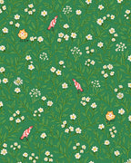 Green Floral Meadow With Birds And Lanterns Rug
