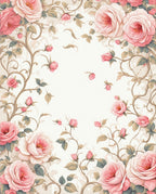Vintage Rose Vine Floral Pattern Rug