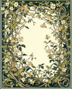 Floral Vines Art Nouveau Design Rug