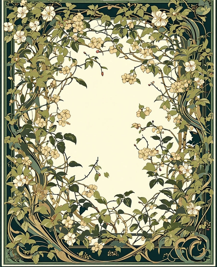 Floral Vines Art Nouveau Design Rug