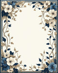 Elegant Floral Vine Border Rug