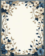 Elegant Floral Vine Border Rug
