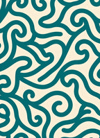 Teal Swirl Pattern Abstract Design Rug