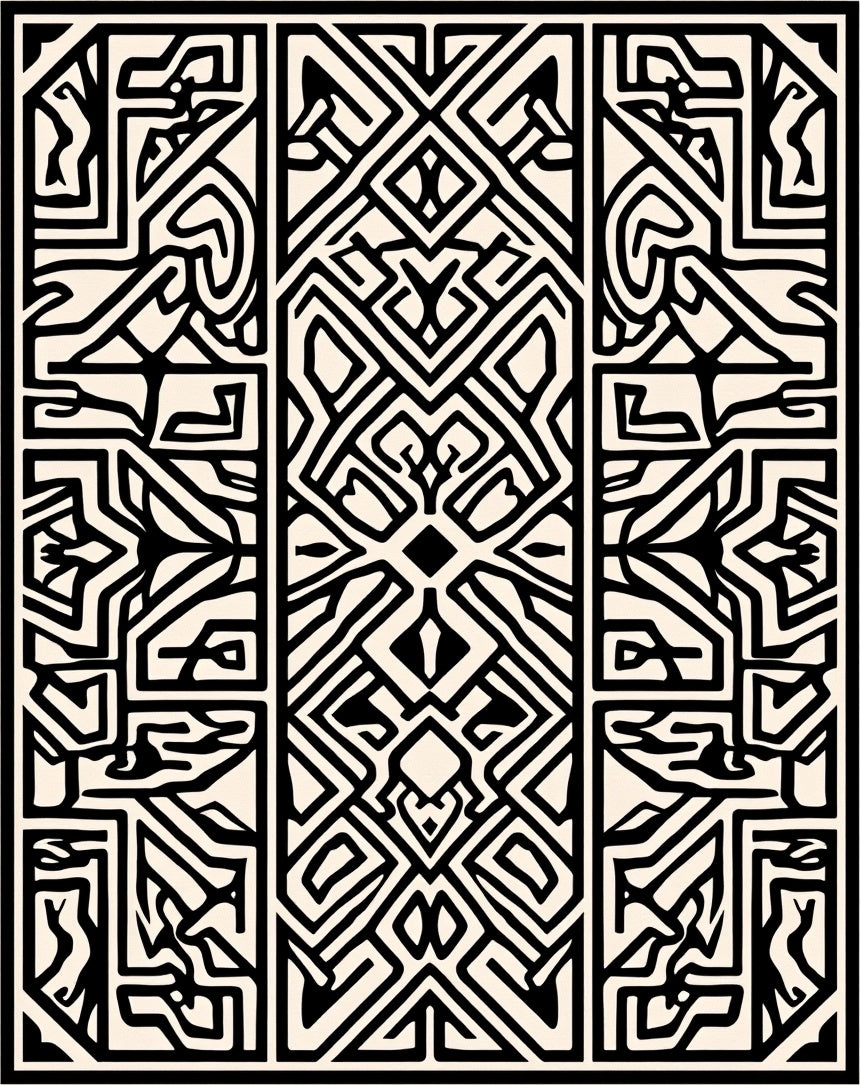 Graphic Tribal Intricate Abstraction Rug