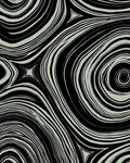 Abstract Swirls In Black Light Grey Rug
