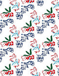 Red Blue Green Holly Berry Whirl Rug