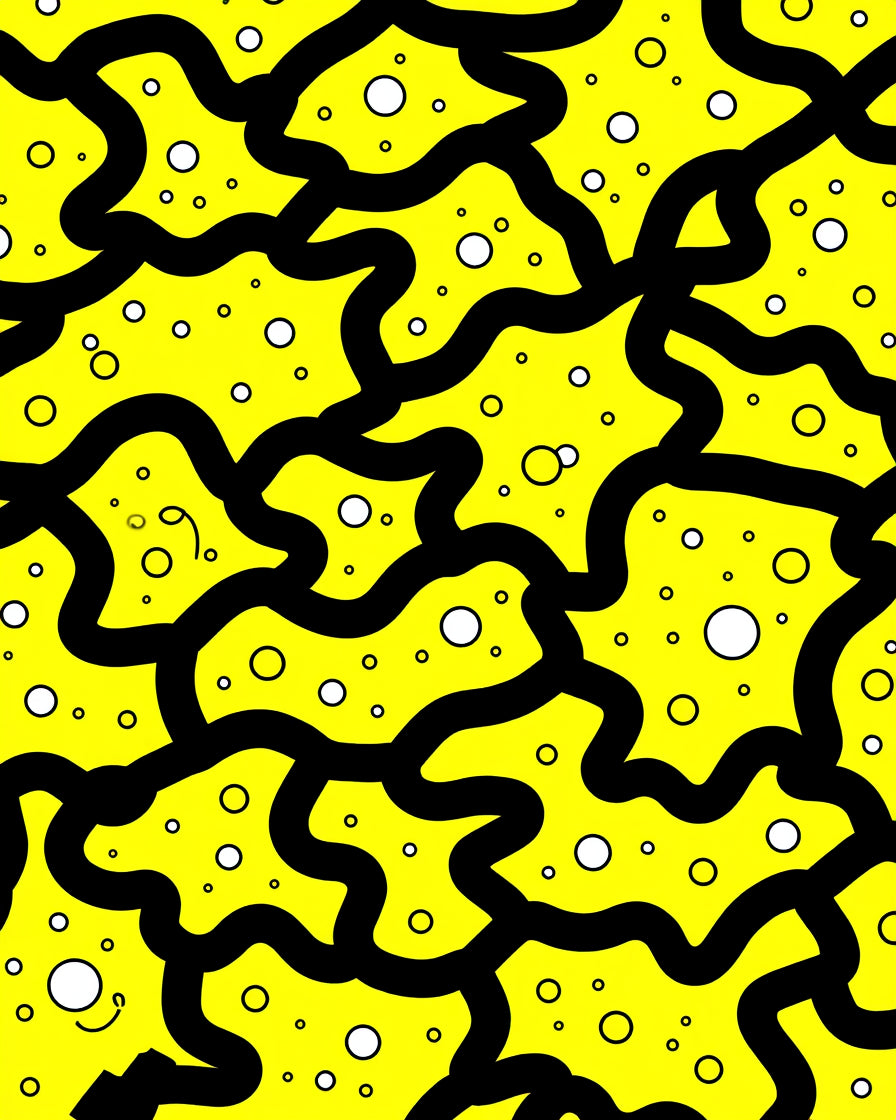 Bold Yellow And Black Circles Rug