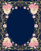 Floral Vines with Gold Accents Rug