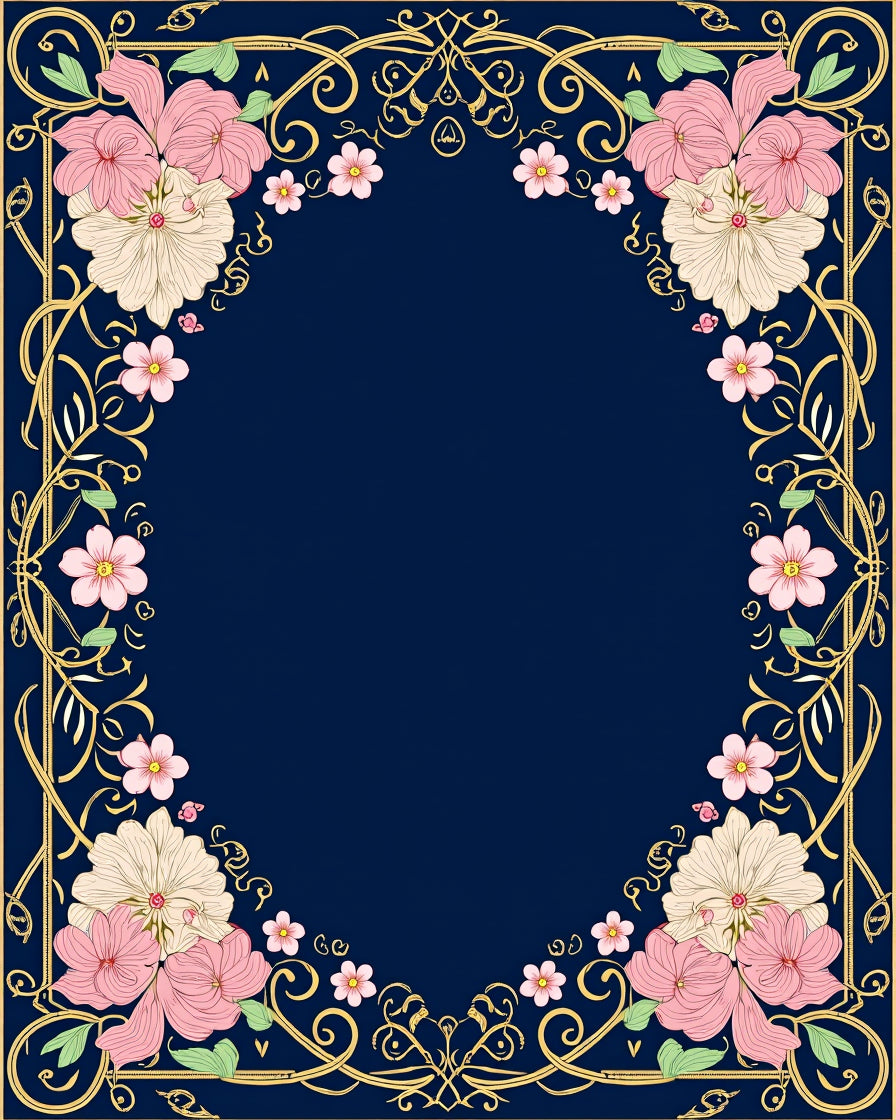 Floral Vines with Gold Accents Rug