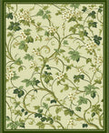 Green Floral Vine Pattern Rug