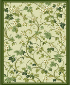 Green Floral Vine Pattern Rug