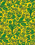 Bold Green Floral Pattern Design Rug